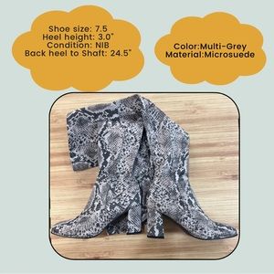Marc Fisher Luley Snakeprint Over the Knee Boots Size 7.5